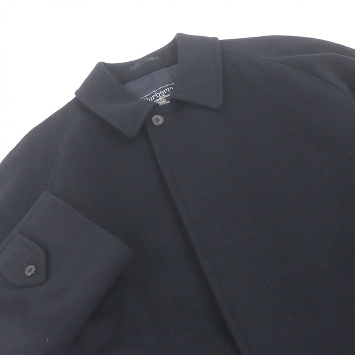 Great Burberrys coat Cashmere blend fly front Navy hair mens