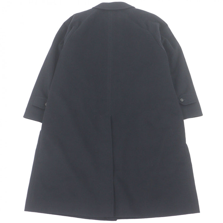 Great Burberrys coat Cashmere blend fly front Navy hair mens
