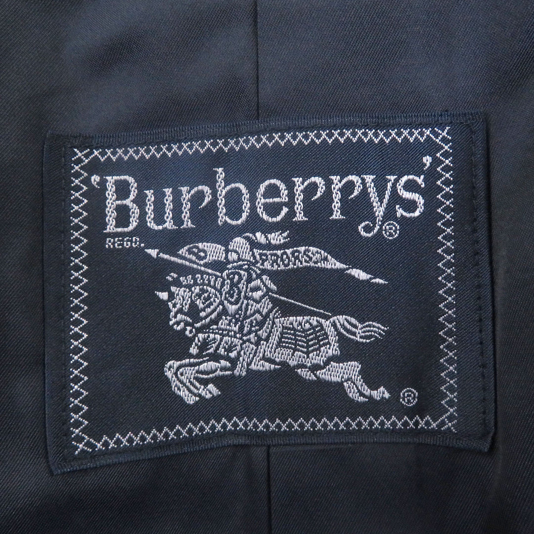 Great Burberrys coat Cashmere blend fly front Navy hair mens