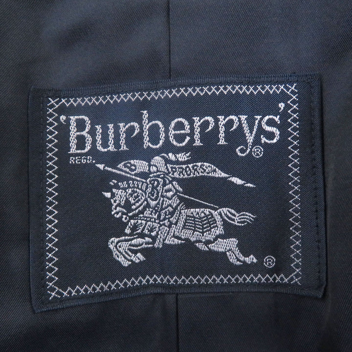 Great Burberrys coat Cashmere blend fly front Navy hair mens