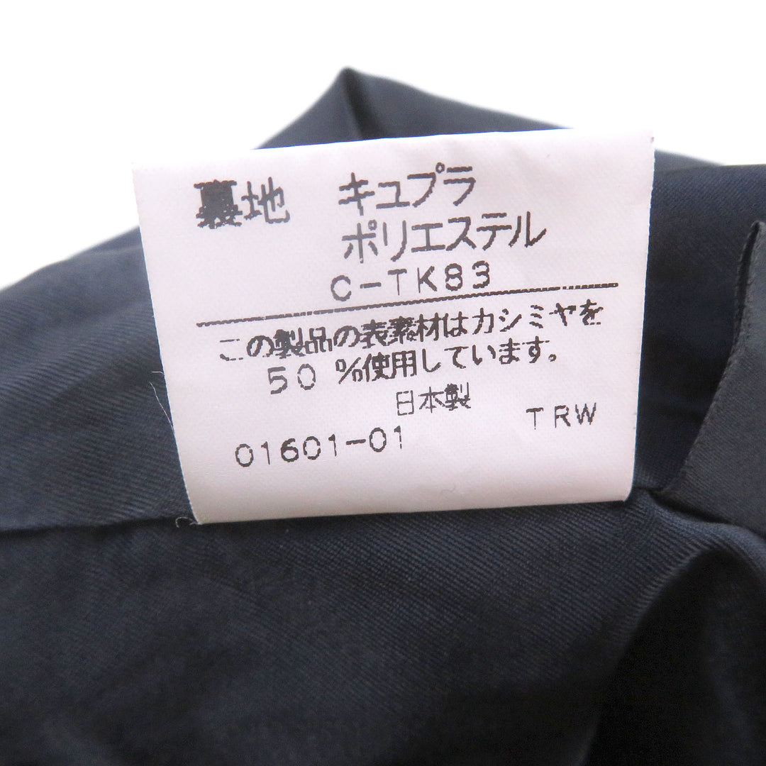Great Burberrys coat Cashmere blend fly front Navy hair mens