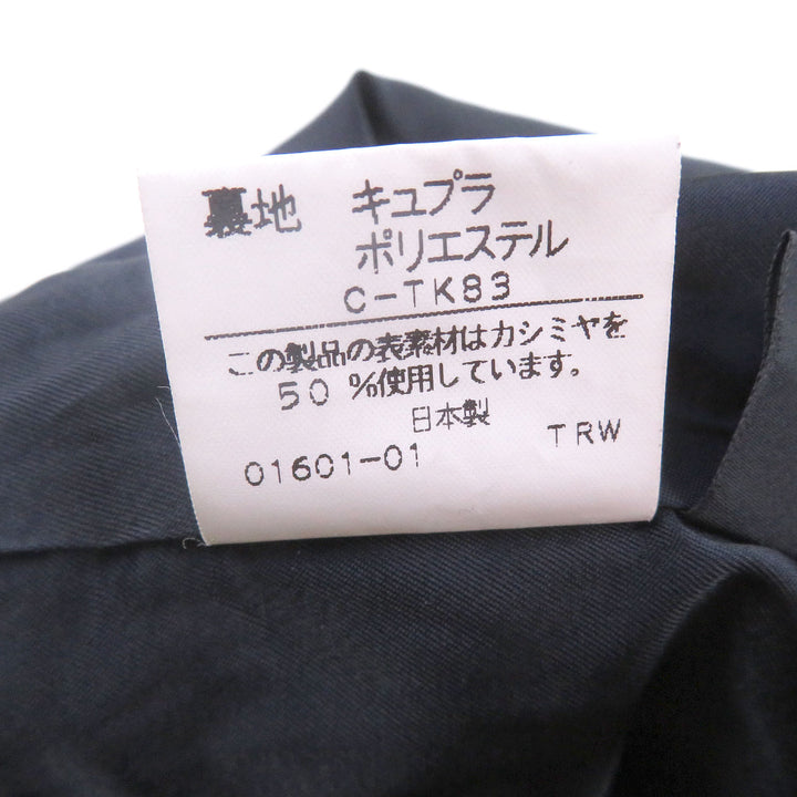 Great Burberrys coat Cashmere blend fly front Navy hair mens