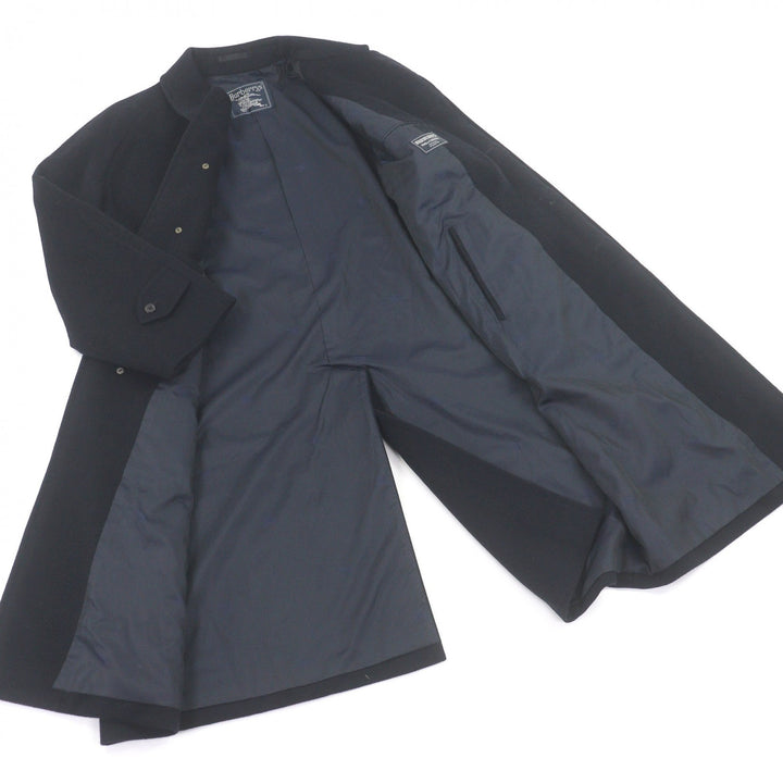 Great Burberrys coat Cashmere blend fly front Navy hair mens