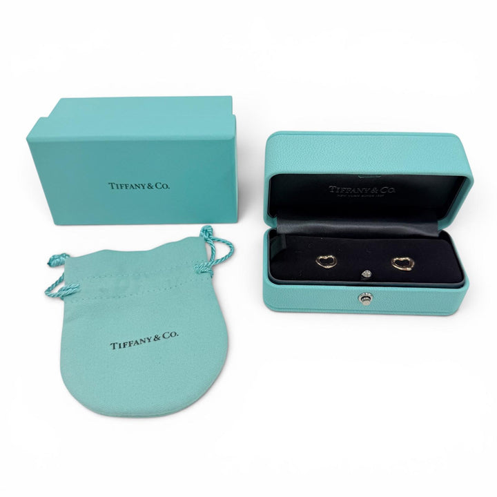 Excellent TIFFANY&Co. Pierce Open Heart Stud Pierce Pink gold AU750 Women