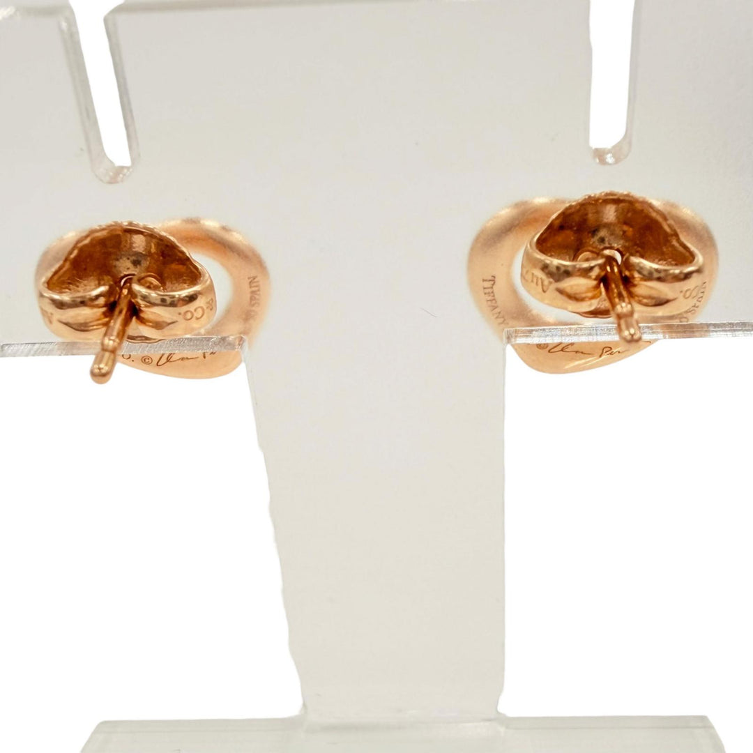 Excellent TIFFANY&Co. Pierce Open Heart Stud Pierce Pink gold AU750 Women