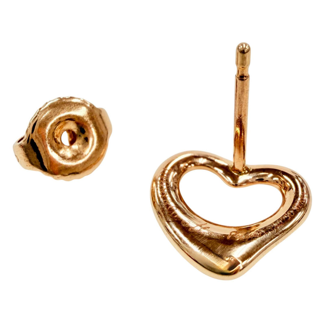 Excellent TIFFANY&Co. Pierce Open Heart Stud Pierce Pink gold AU750 Women