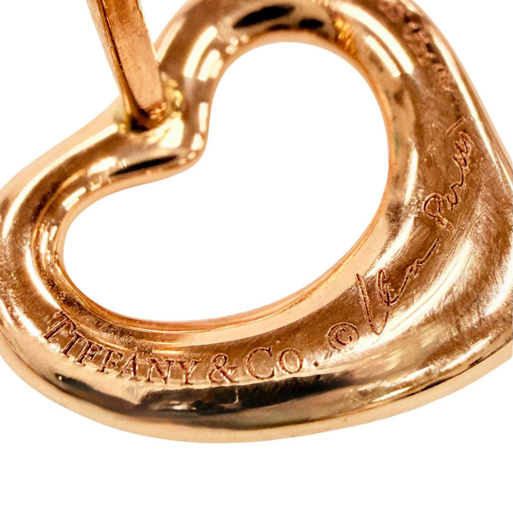 Excellent TIFFANY&Co. Pierce Open Heart Stud Pierce Pink gold AU750 Women