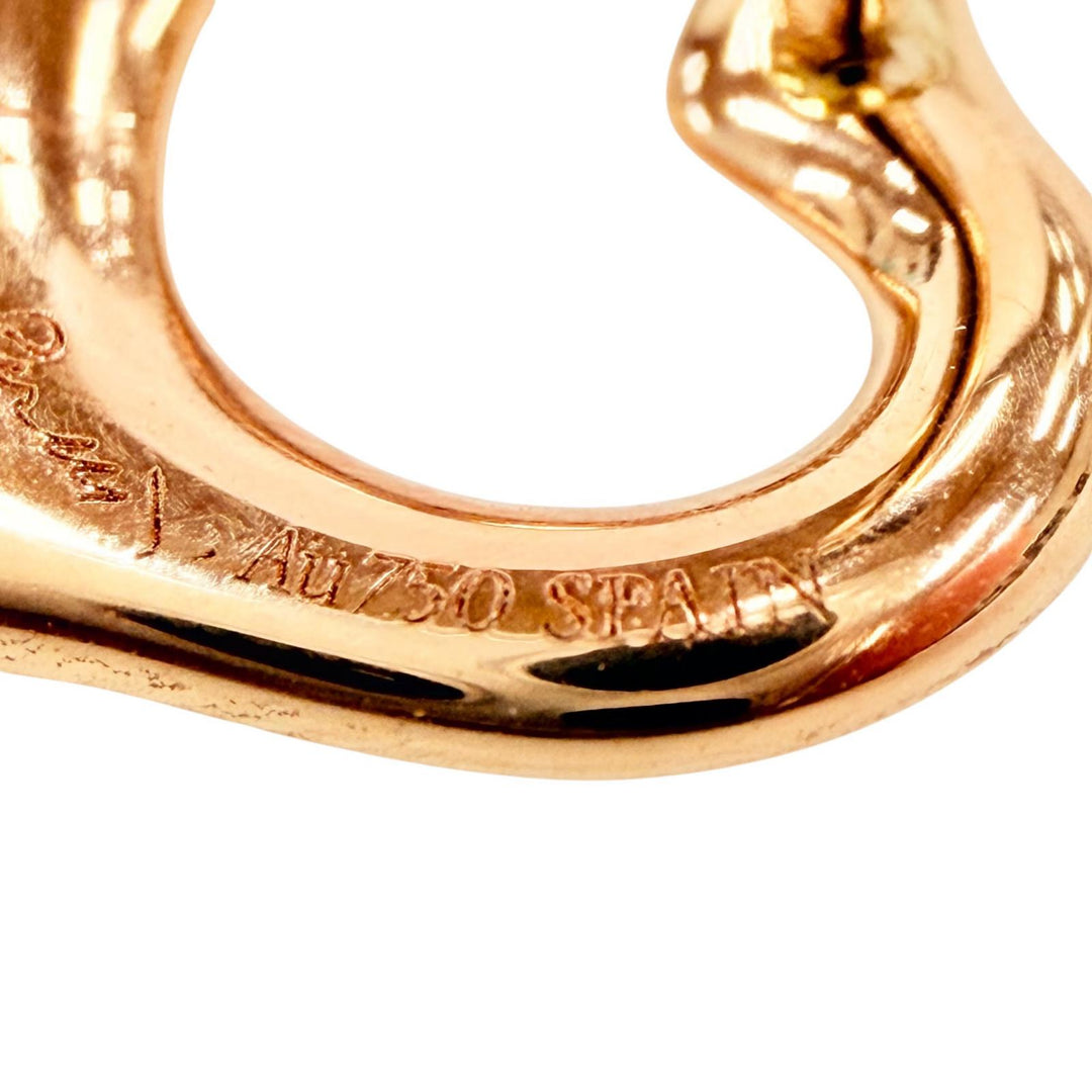 Excellent TIFFANY&Co. Pierce Open Heart Stud Pierce Pink gold AU750 Women