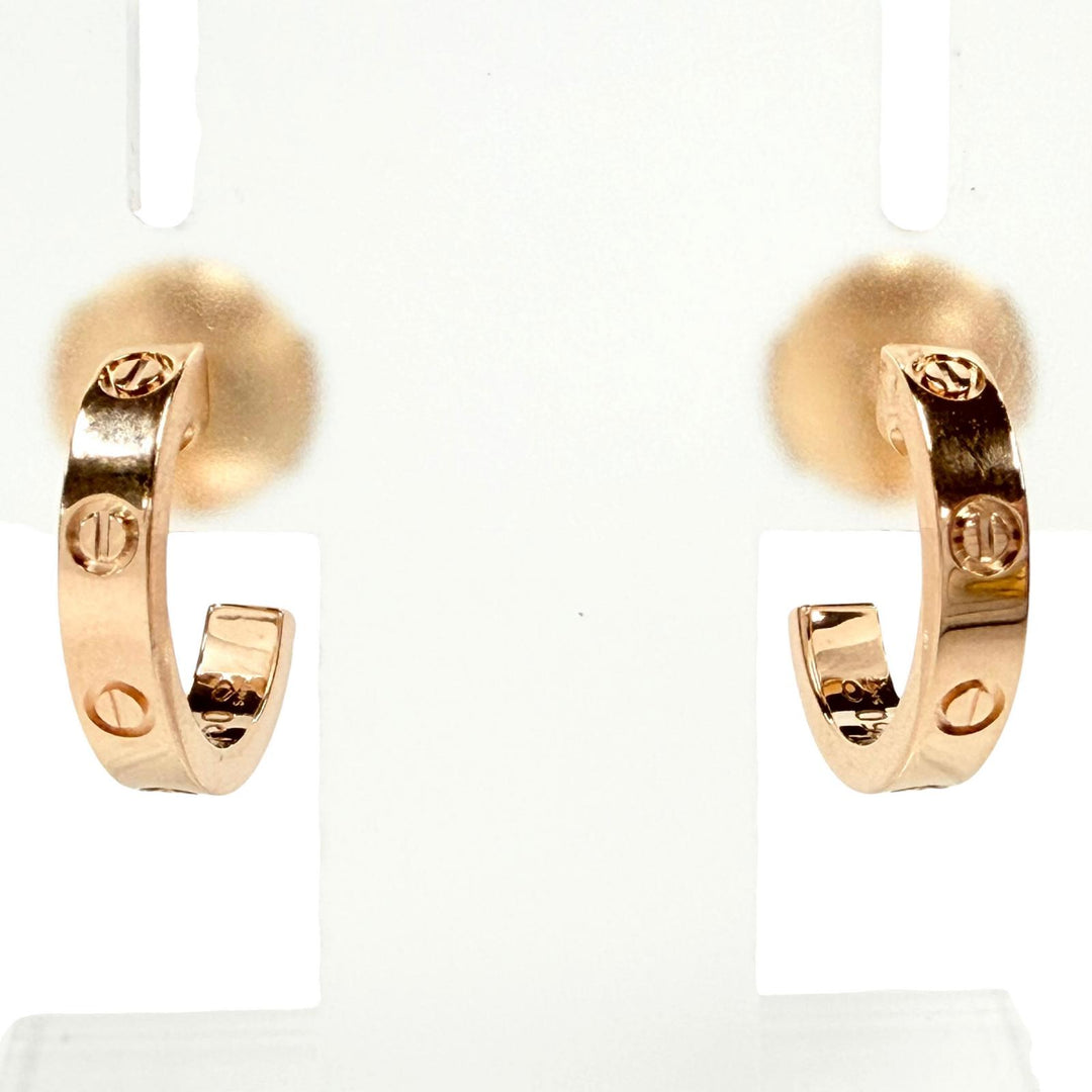 Excellent Cartier Pierce LOVE Mini Love Hoop Earrings (Small Model) Women KXO801