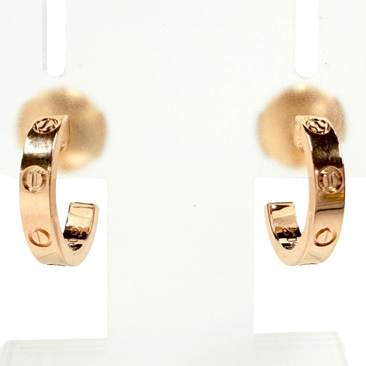 Excellent Cartier Pierce LOVE Mini Love Hoop Earrings (Small Model) Women KXO801