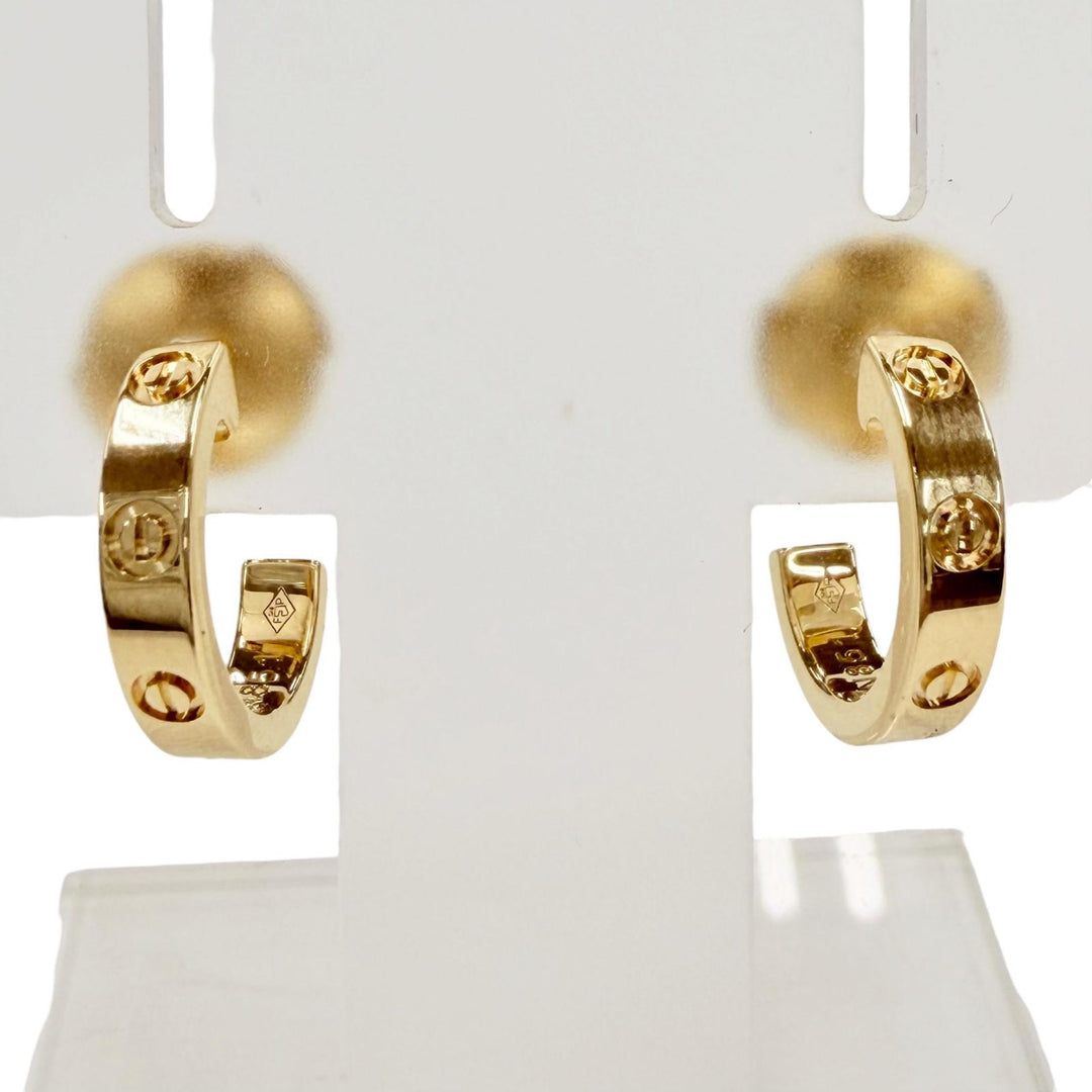 Excellent Cartier Pierce LOVE Mini Love Hoop Earrings (Small Model) 750 AXN851