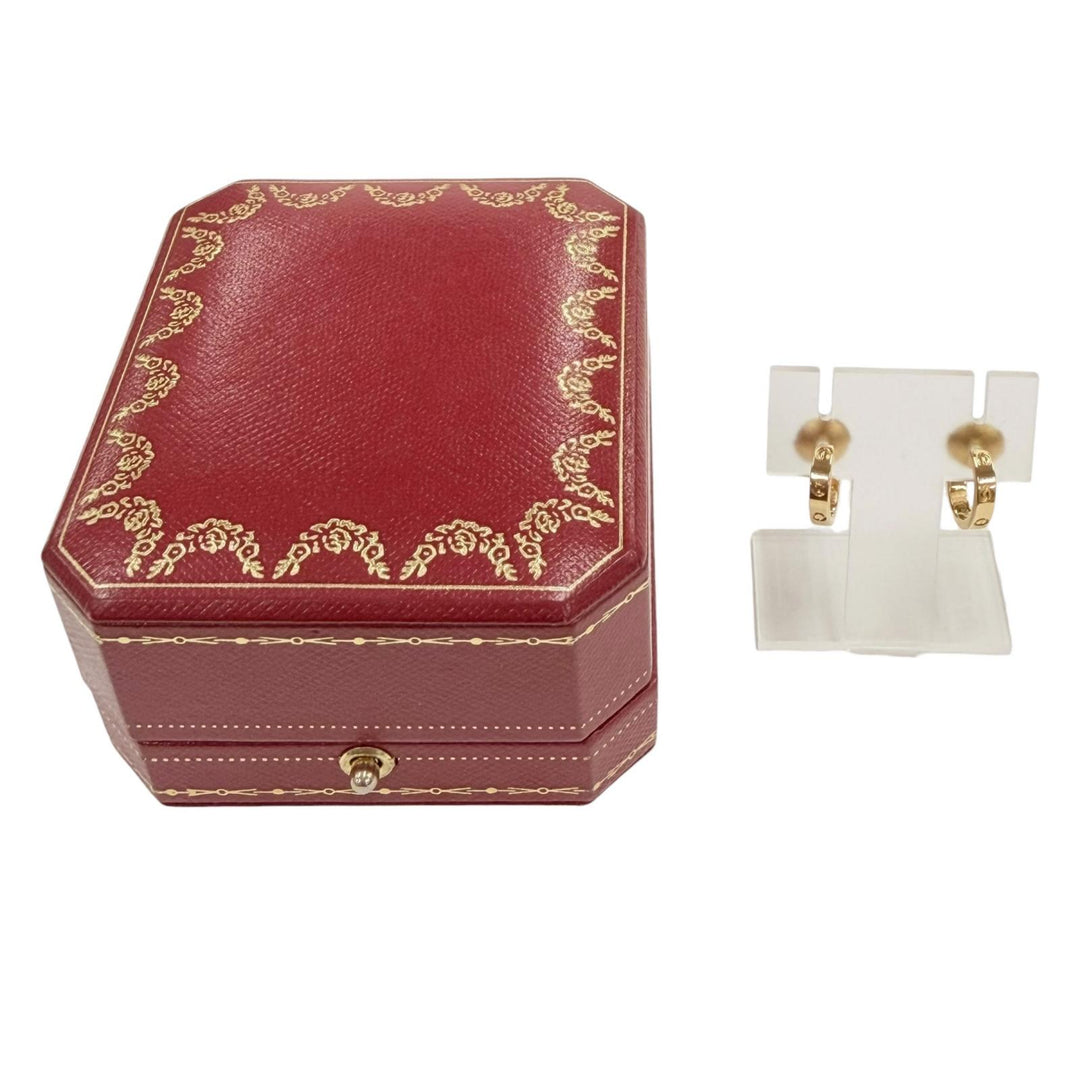 Excellent Cartier Pierce LOVE Mini Love Hoop Earrings (Small Model) 750 AXN851
