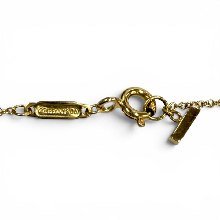 Great TIFFANY&Co. Necklace Smile Pendant Small Yellow Gold AU750 Women