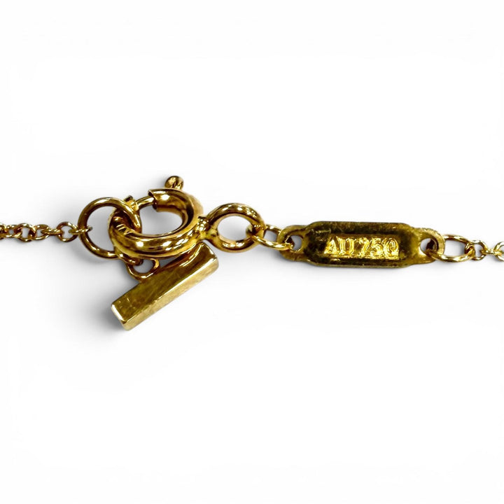 Great TIFFANY&Co. Necklace Smile Pendant Small Yellow Gold AU750 Women