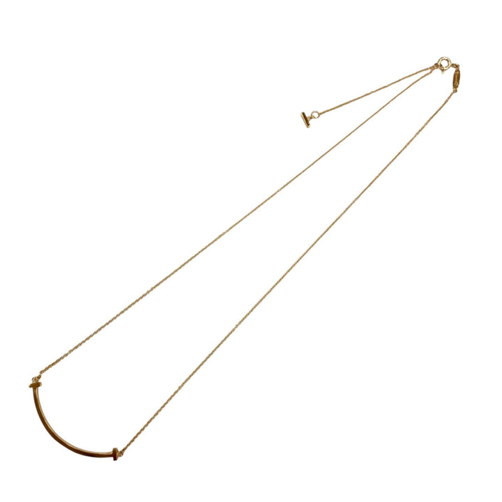 Excellent TIFFANY&Co. Necklace T smile small Yellow Gold AU750 Women