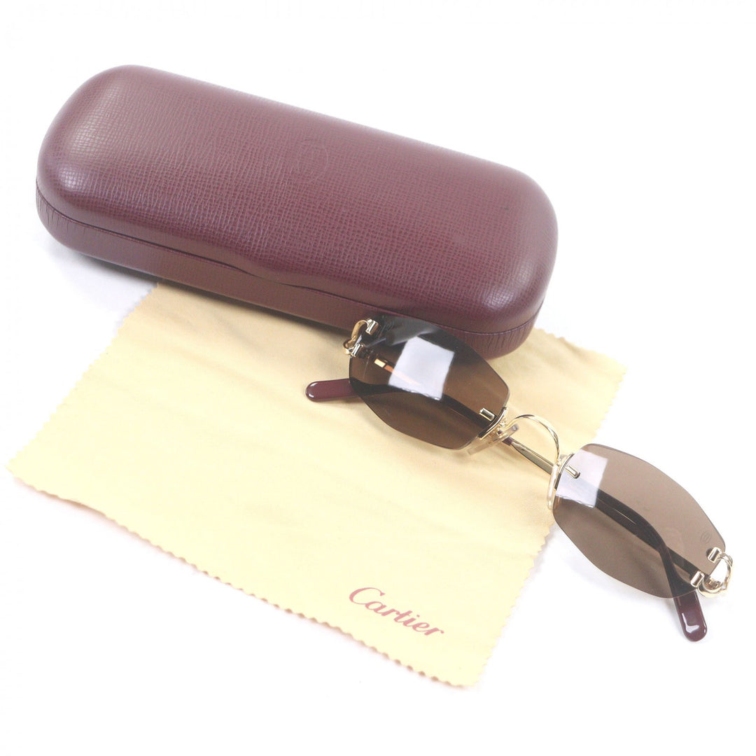 Great Cartier sunglasses Rimless Two-Point 135 gold mens