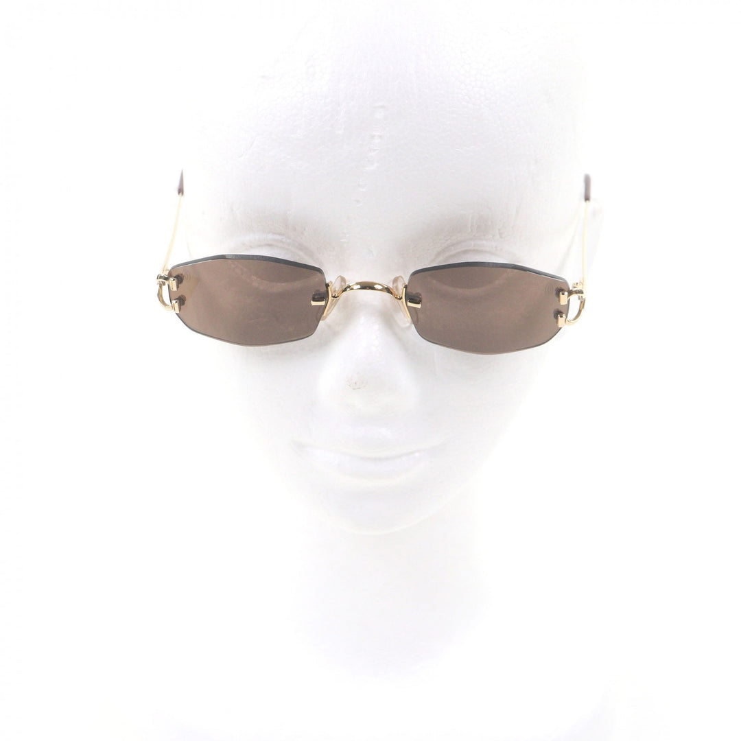 Great Cartier sunglasses Rimless Two-Point 135 gold mens