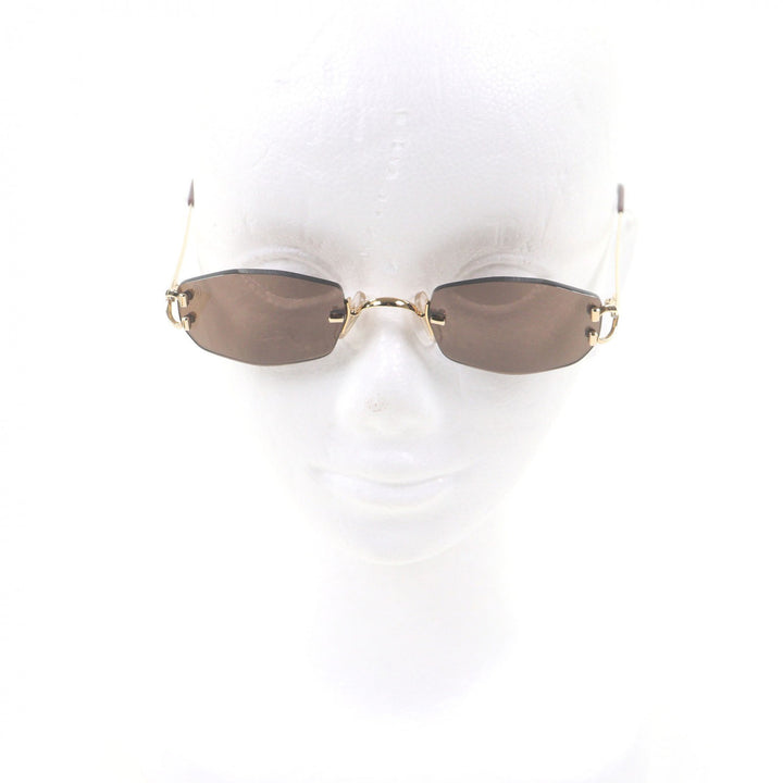 Great Cartier sunglasses Rimless Two-Point 135 gold mens