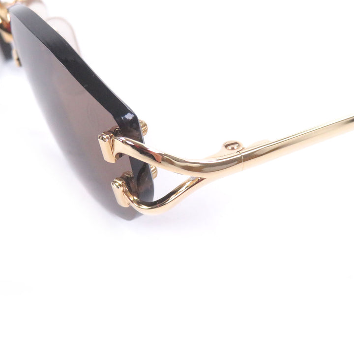 Great Cartier sunglasses Rimless Two-Point 135 gold mens