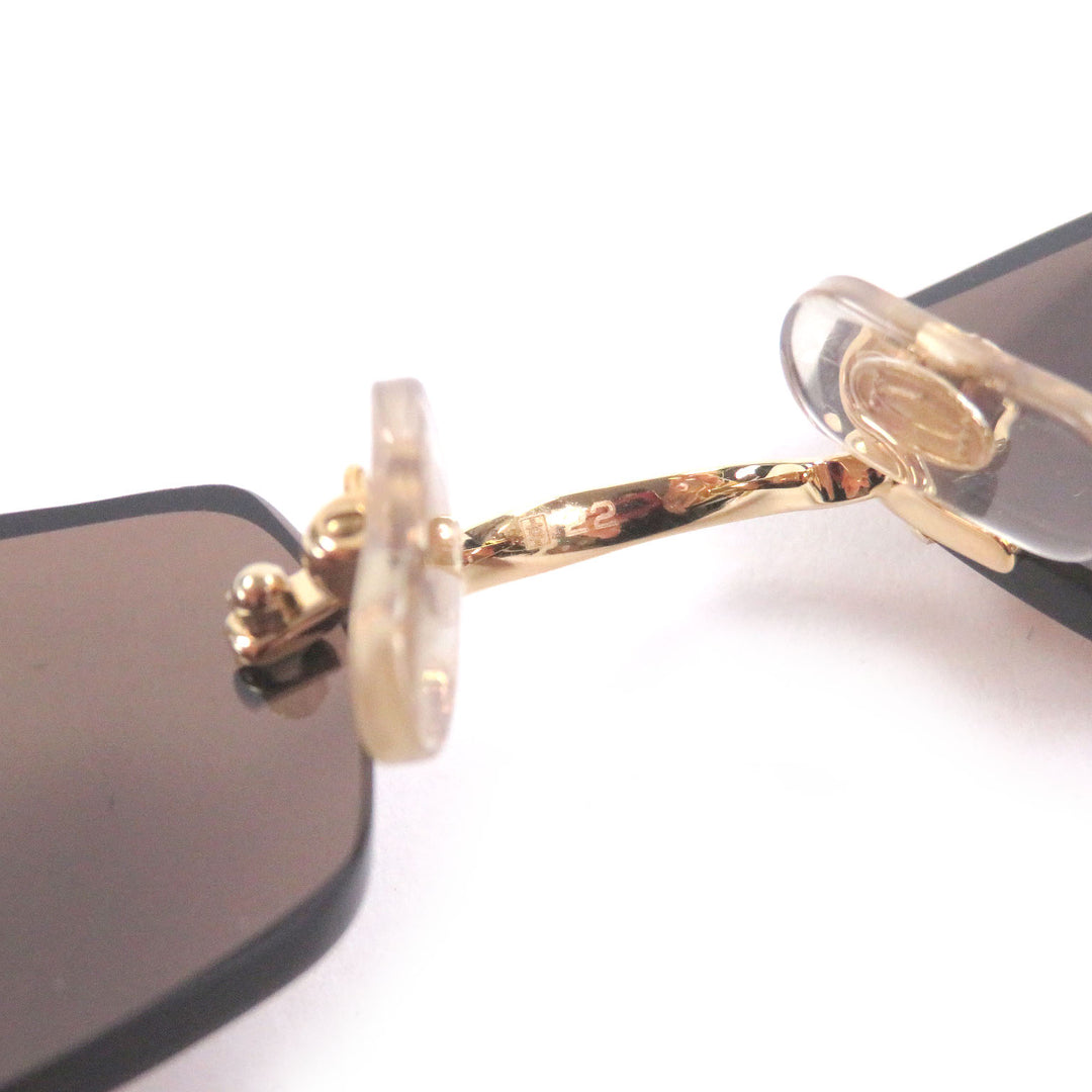 Great Cartier sunglasses Rimless Two-Point 135 gold mens