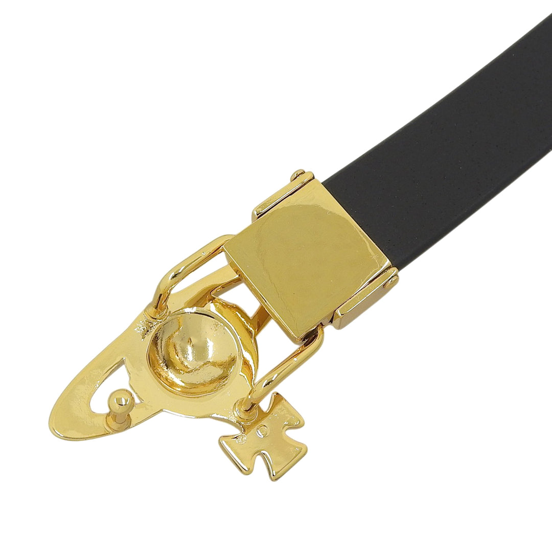 Pristine Vivienne Westwood belt Orb Buckle Narrow black leather mens