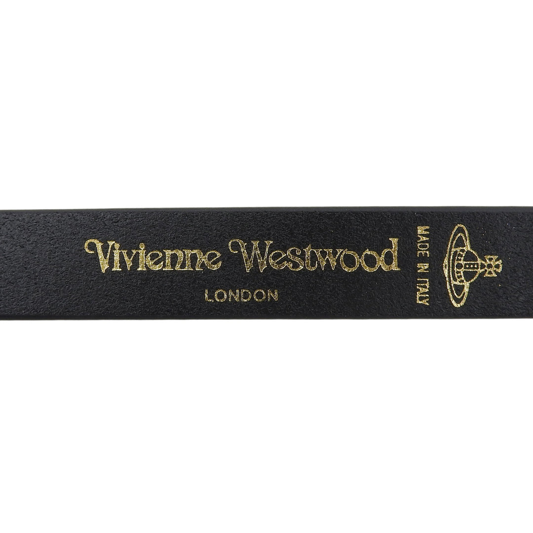 Pristine Vivienne Westwood belt Orb Buckle Narrow black leather mens