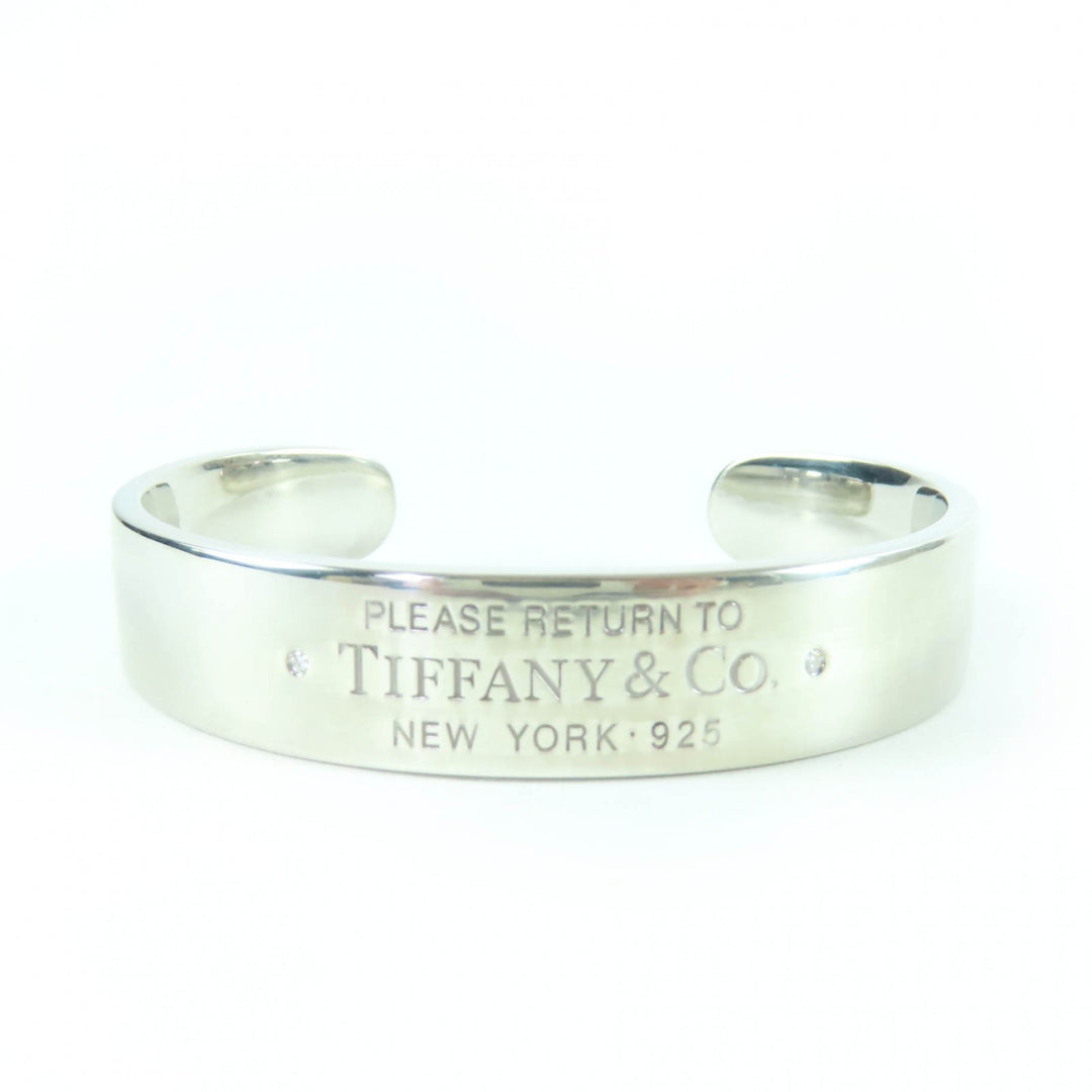 Great TIFFANY&Co. Bangle Narrow cuff Silver AG925