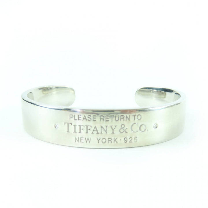 Great TIFFANY&Co. Bangle Narrow cuff Silver AG925