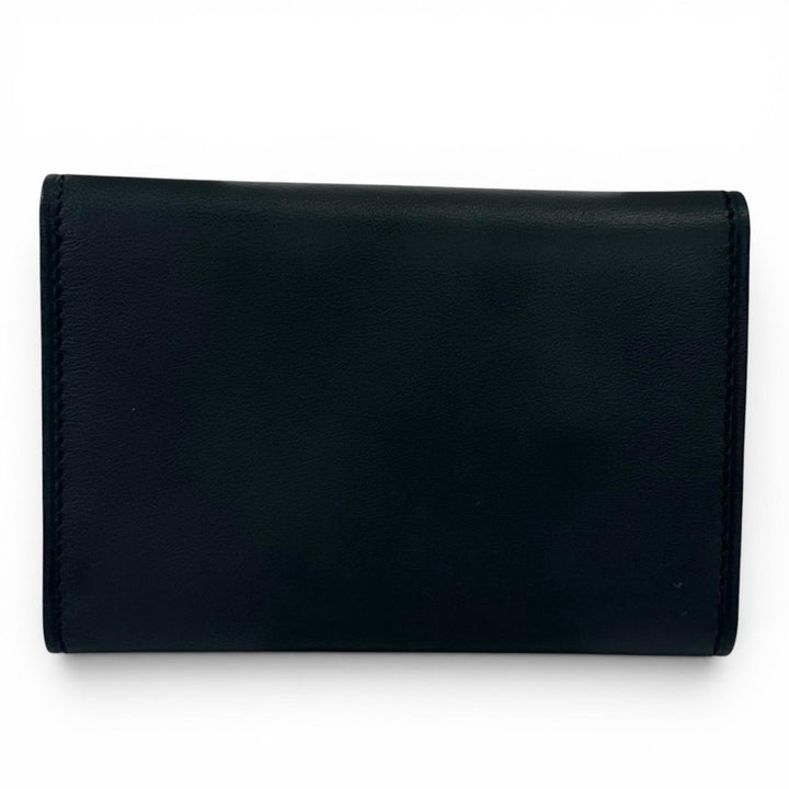 Excellent Dunhill Key holder Plate logo, tri-fold, 6-row black leather mens