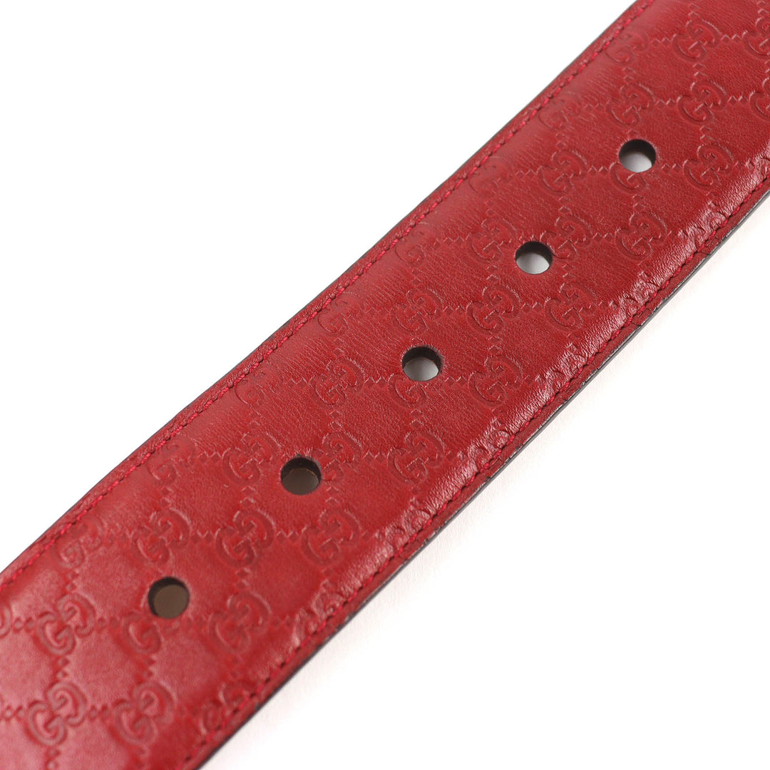 Great GUCCI belt Micro Guccisima Leather Red series leather mens 281548