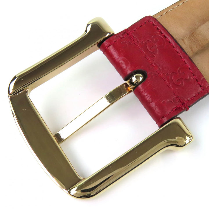 Great GUCCI belt Micro Guccisima Leather Red series leather mens 281548