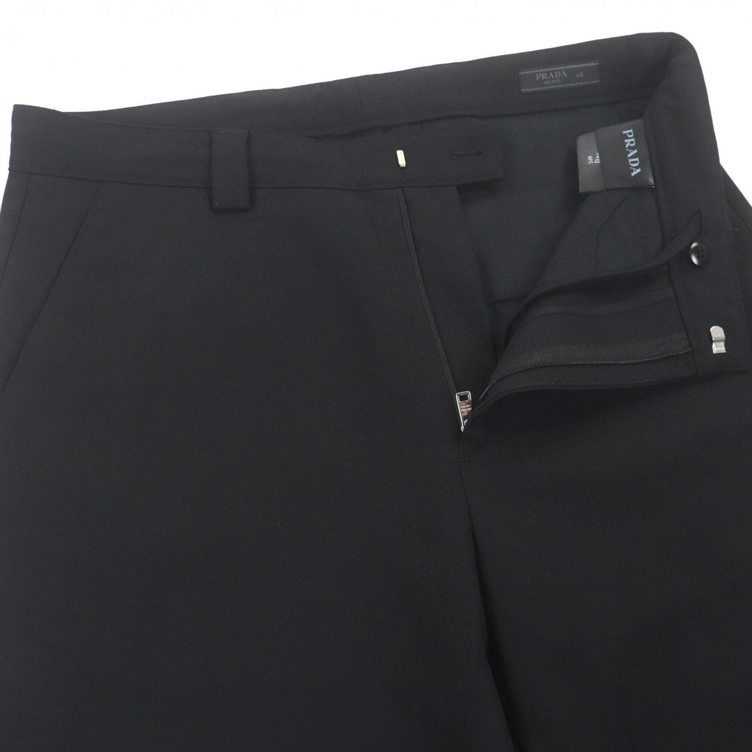 Excellent PRADA slacks black Virgin wool mens 46 SPH255