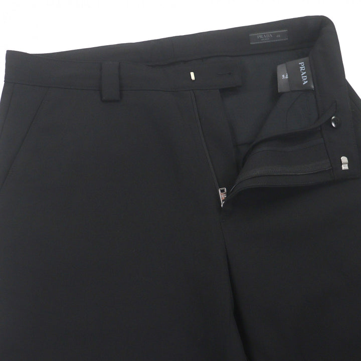 Excellent PRADA slacks black Virgin wool mens 46 SPH255