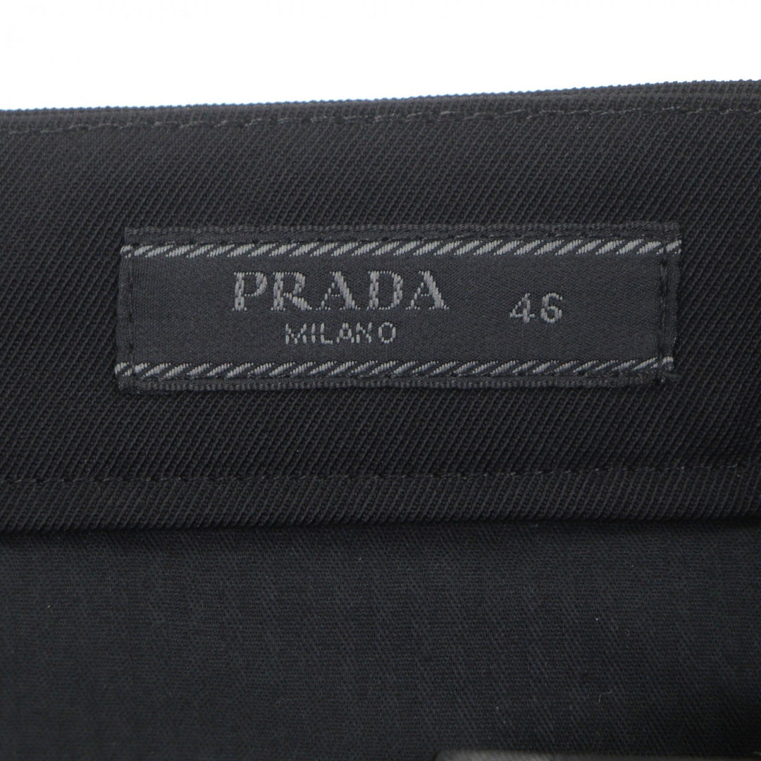 Excellent PRADA slacks black Virgin wool mens 46 SPH255