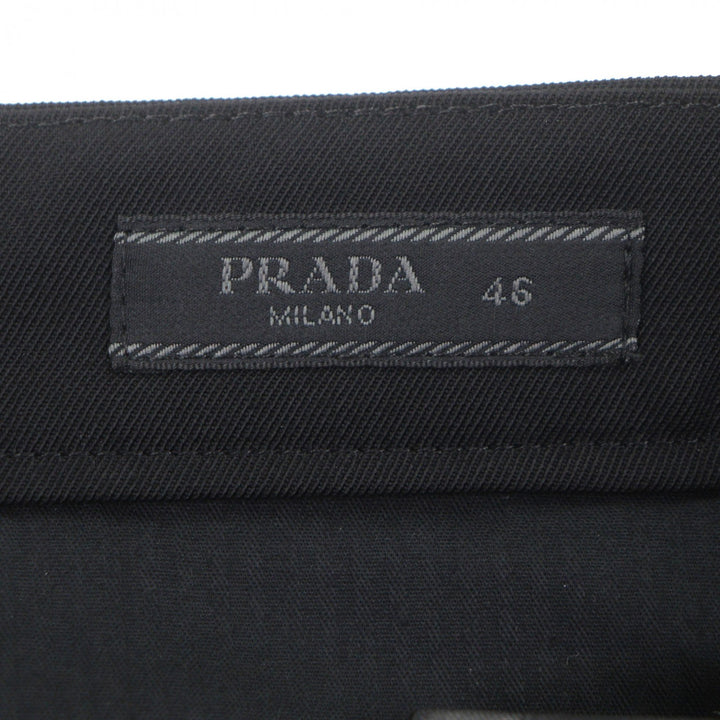 Excellent PRADA slacks black Virgin wool mens 46 SPH255