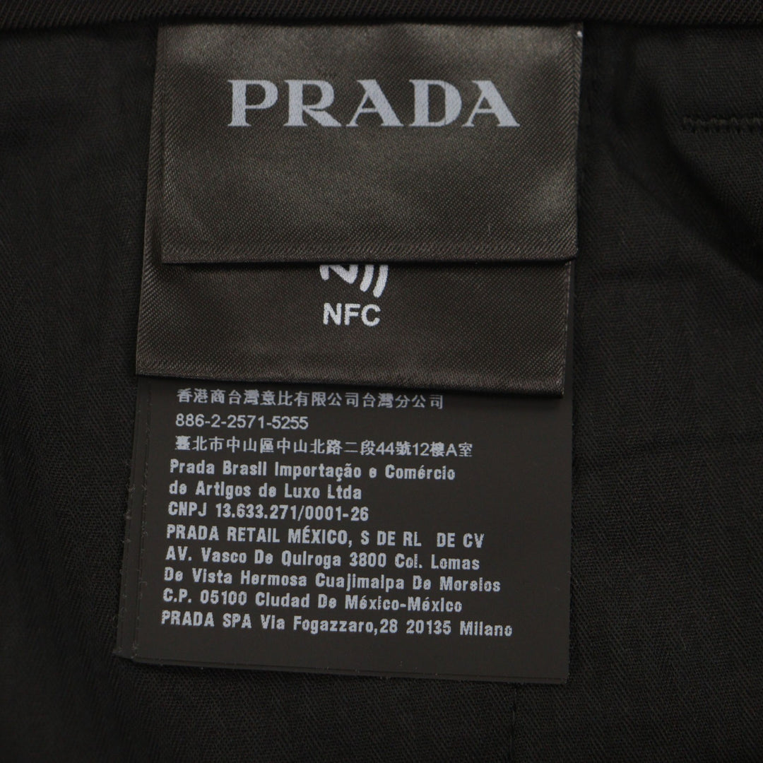 Excellent PRADA slacks black Virgin wool mens 46 SPH255