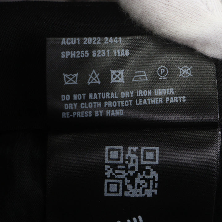 Excellent PRADA slacks black Virgin wool mens 46 SPH255
