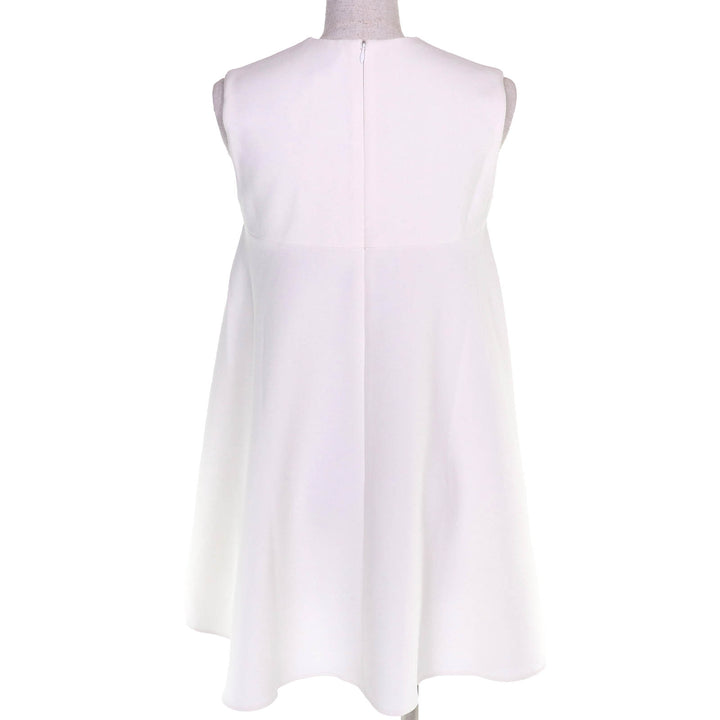 Pristine YOKO CHAN Faux pearl sleeveless tunic T-shirt top white 36 YCB-620-178