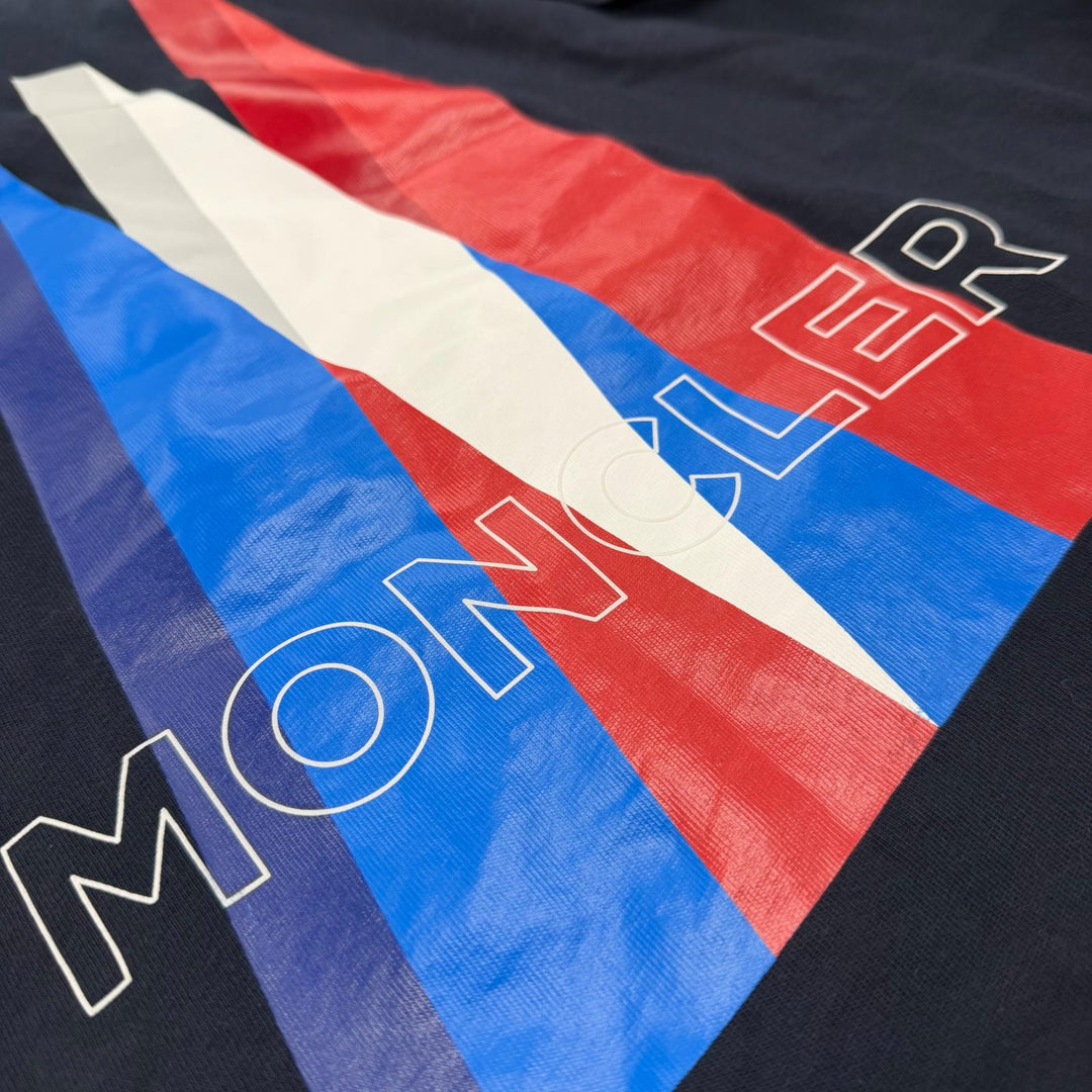 Great MONCLER Short sleeve T-shirt Navy cotton mens L F20918C78410