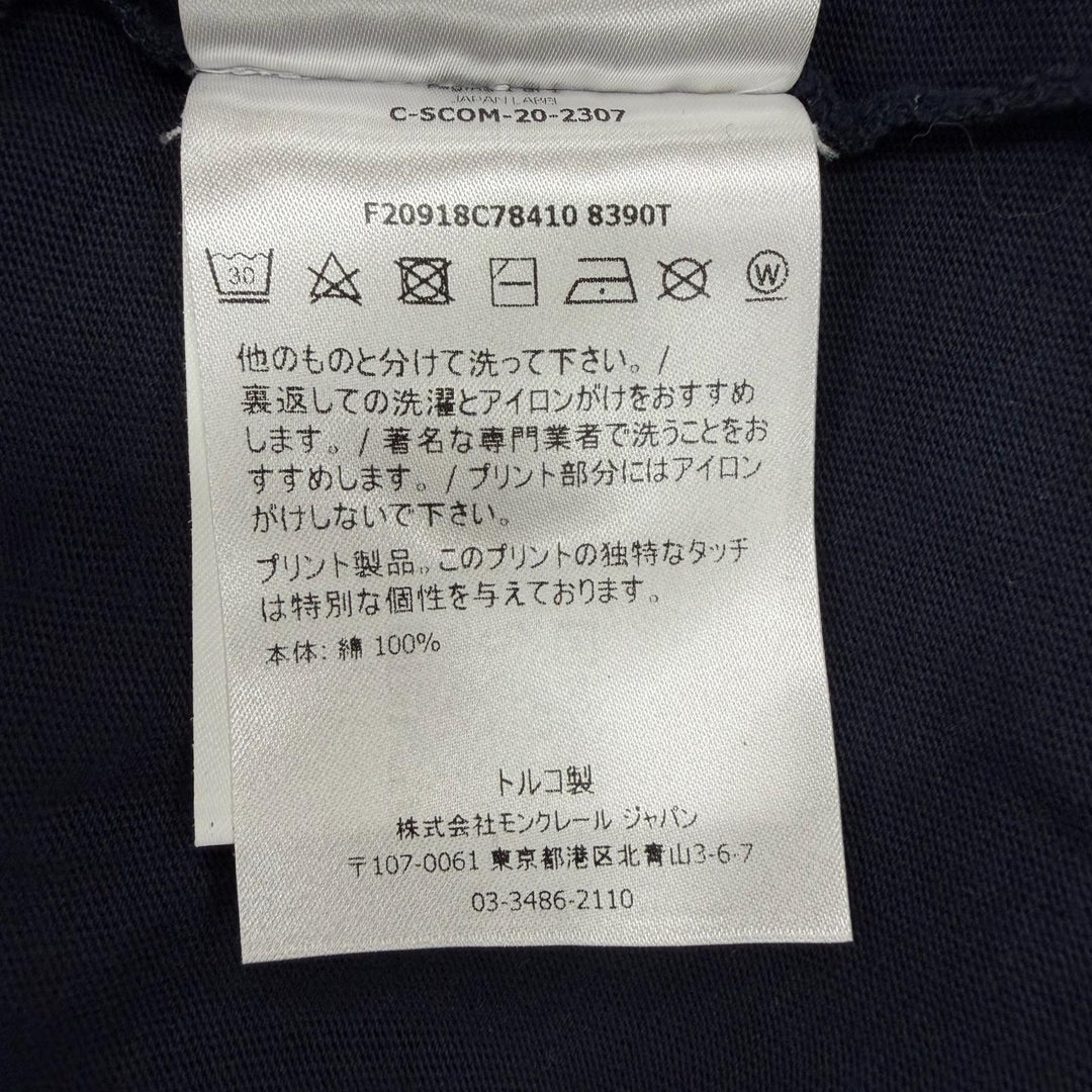 Great MONCLER Short sleeve T-shirt Navy cotton mens L F20918C78410