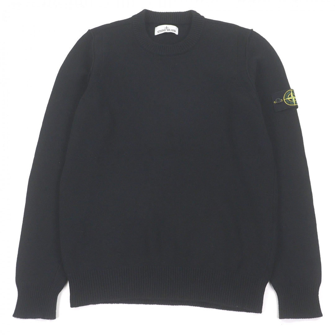 Great STONE ISLAND sweater With logo emblem black wool mens M 8115508A3