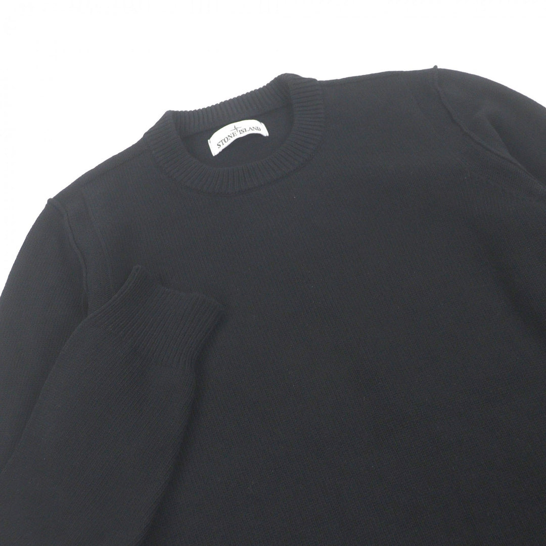 Great STONE ISLAND sweater With logo emblem black wool mens M 8115508A3