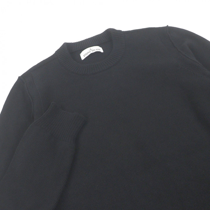 Great STONE ISLAND sweater With logo emblem black wool mens M 8115508A3