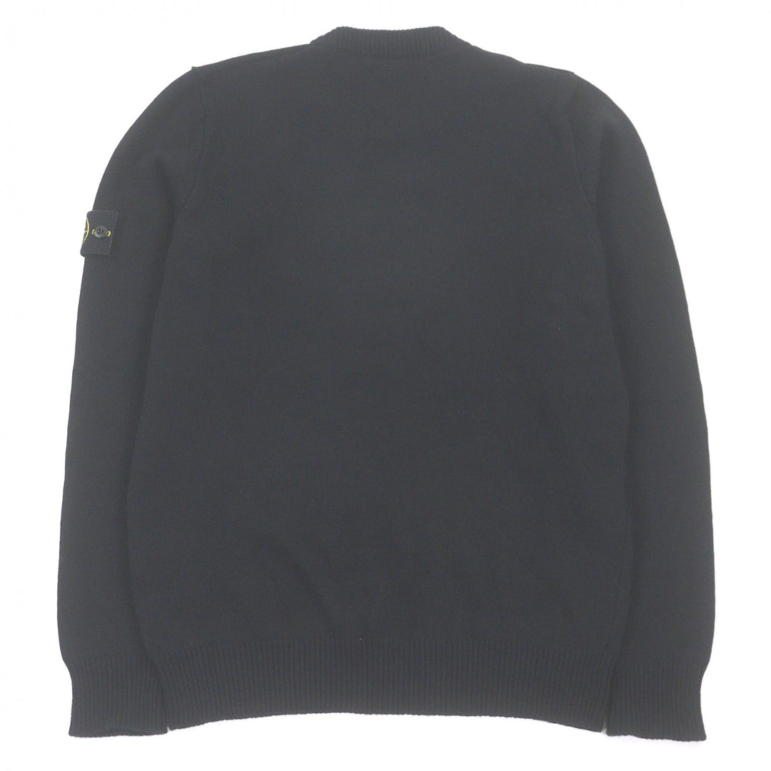 Great STONE ISLAND sweater With logo emblem black wool mens M 8115508A3