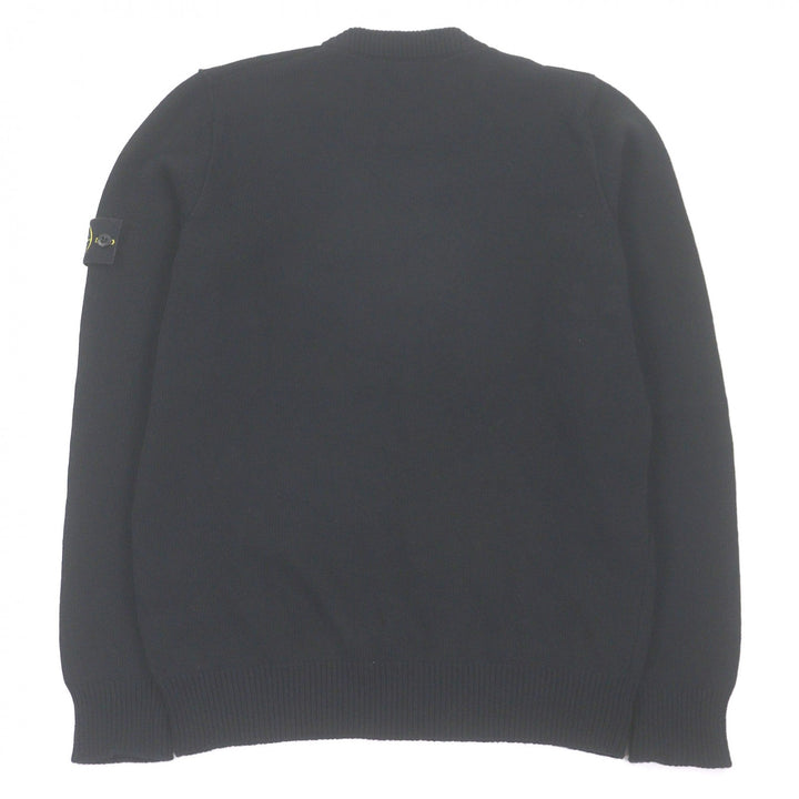 Great STONE ISLAND sweater With logo emblem black wool mens M 8115508A3