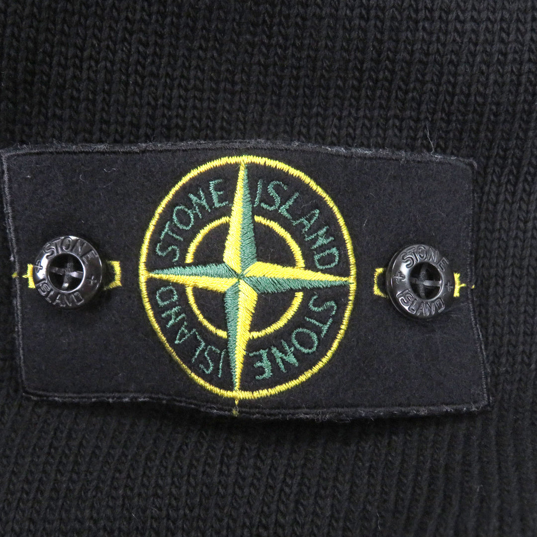 Great STONE ISLAND sweater With logo emblem black wool mens M 8115508A3