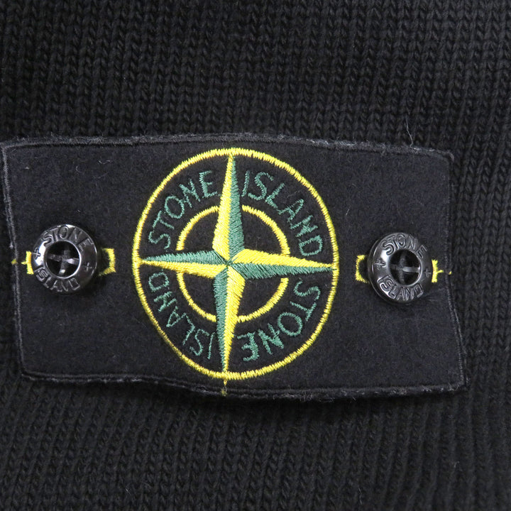 Great STONE ISLAND sweater With logo emblem black wool mens M 8115508A3