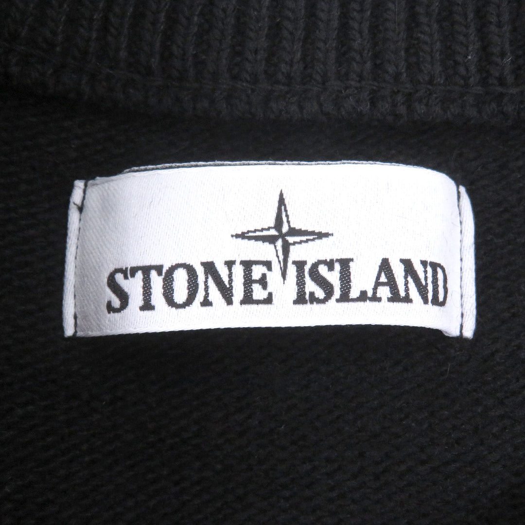 Great STONE ISLAND sweater With logo emblem black wool mens M 8115508A3