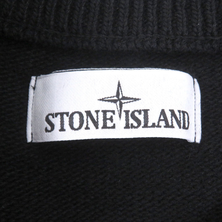Great STONE ISLAND sweater With logo emblem black wool mens M 8115508A3