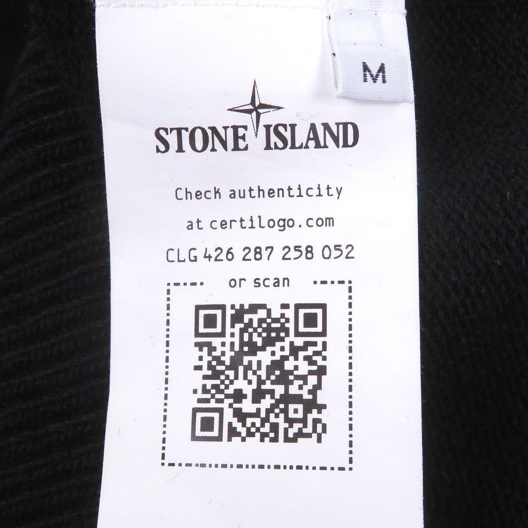 Great STONE ISLAND sweater With logo emblem black wool mens M 8115508A3